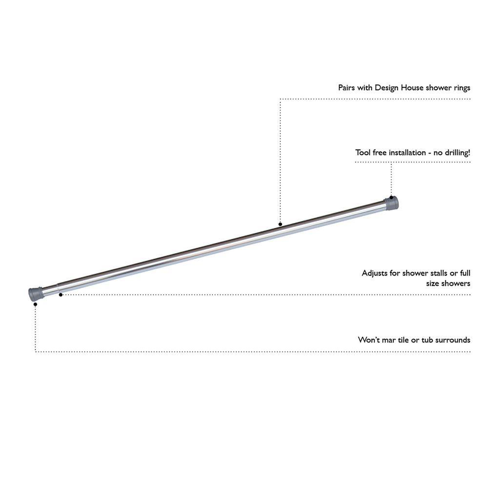 Adjustable Straight Tension Shower Curtain Rod