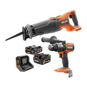 18V Brushless Cordless 1/2 in. Hammer Drill and Reciprocating Saw Kit with 4.0 Ah Battery, 2.0 Ah Battery, and Charger