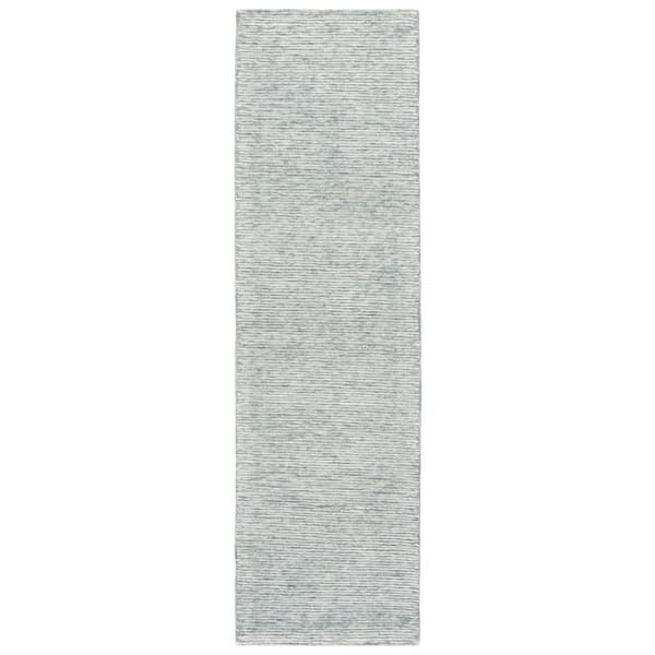 Ebony 2 ft. x 8 ft. Blue/Ivory Minimalist Solid Color Runner Rug