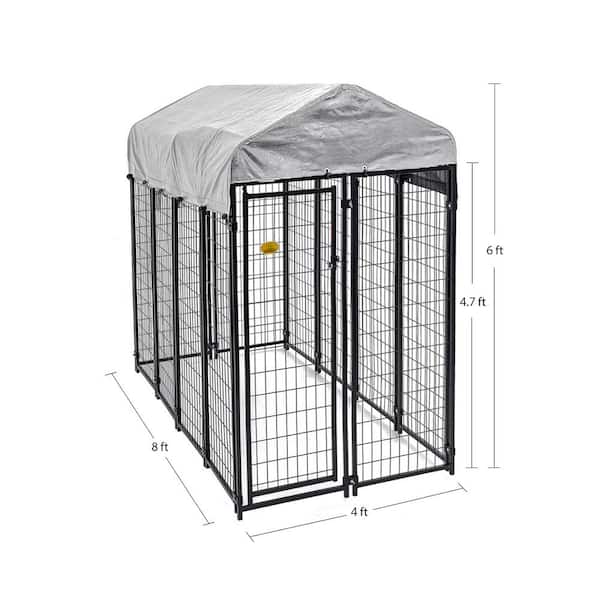 voorstel hemel waarschijnlijkheid KennelMaster 4 ft. x 8 ft. x 6 ft. Welded Wire Dog Fence Kennel Kit DK648WC  - The Home Depot