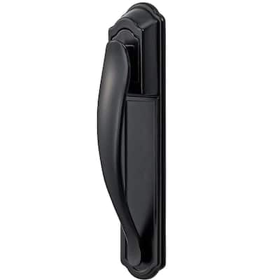 Black Painted Storm and Screen Door Pull Handle Set with Back Plate