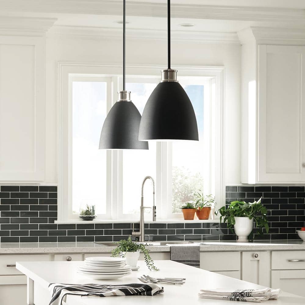 Varus Brushed Nickel 10.5" Steel Indoor/Outdoor Pendant Light