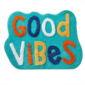 Multi-Colored Cotton Shaped 22 in. x 28 in. Good Vibes Rug