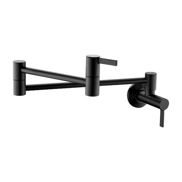 GIVING TREE Wall Mount Pot Filler Faucet Double-Handle in Matte Black  XLHDDOTU0014 - The Home Depot