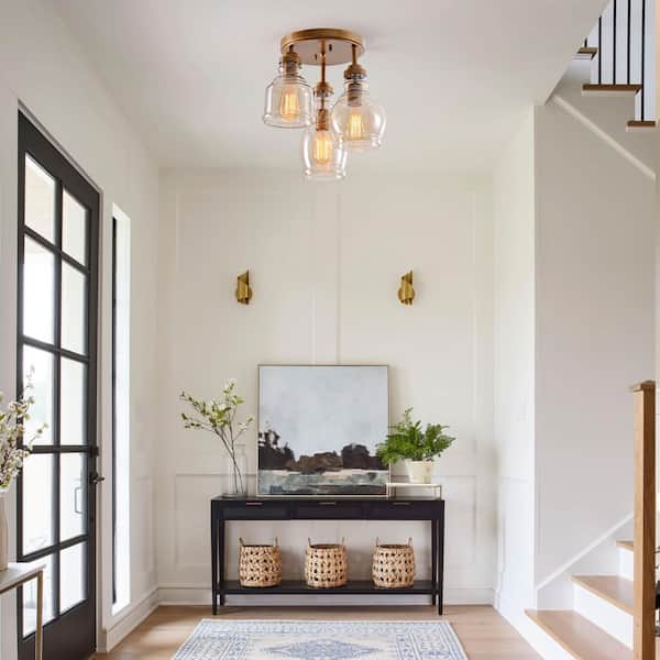 Mavis　バンジョー Jojospring Mavis 13.8 in. in Diameter 3-Light Brushed Brass