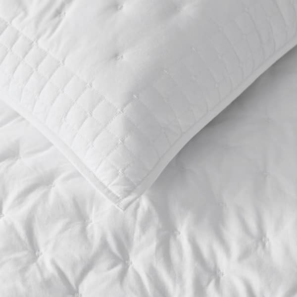 Pintuck White Cotton King Sham