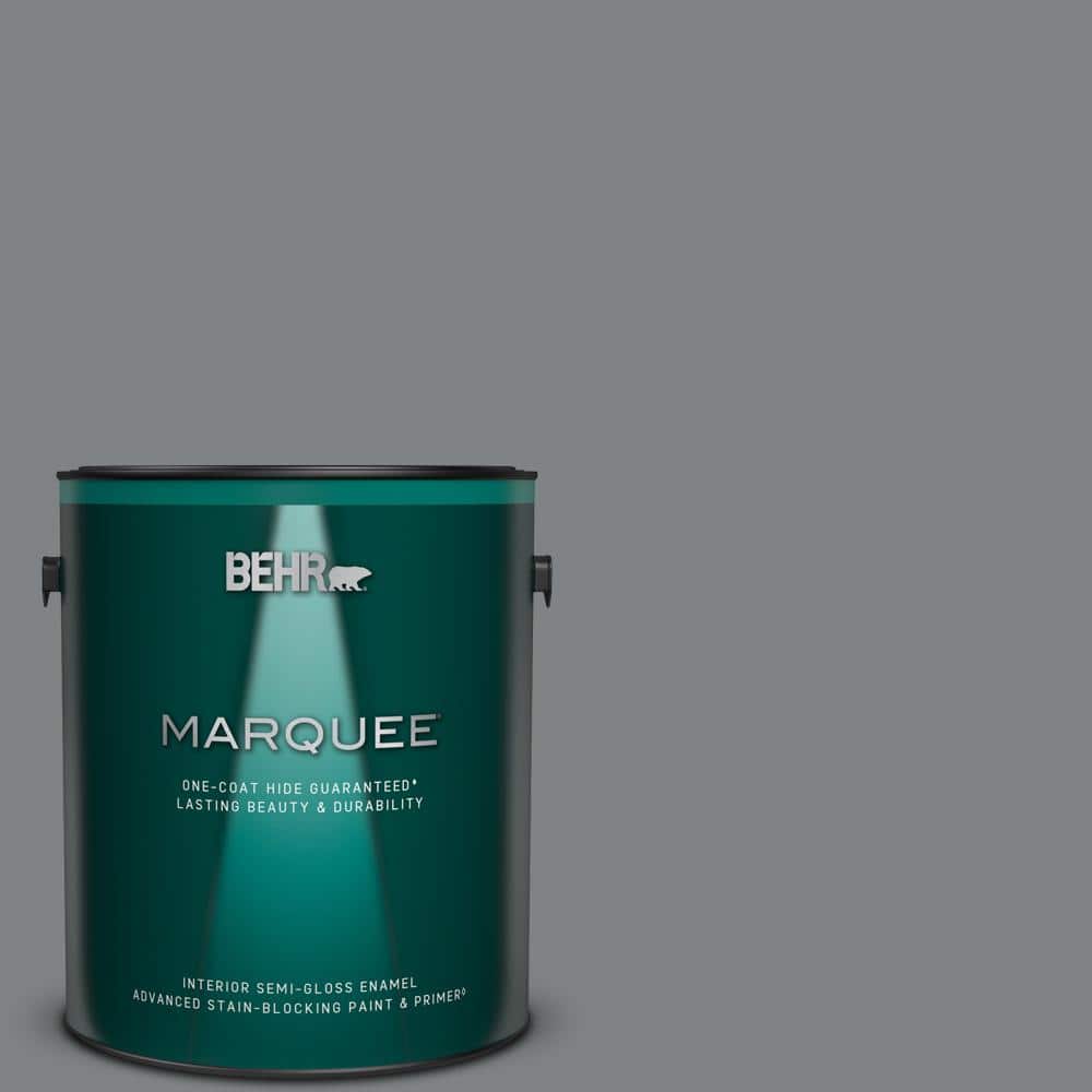 BEHR MARQUEE 1 gal. PPU26-03 Legendary Gray Semi-Gloss Enamel Interior  Paint & Primer 345401 - The Home Depot
