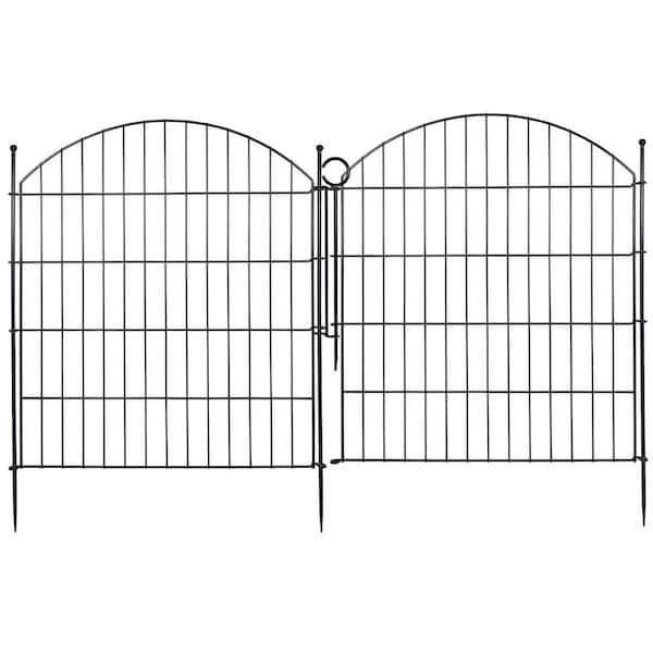 Justincity Decorative Garden Fence 2.2 in. Metal No Dig Animal Barrier Arched Flower Bed Edging Wire Border for Yard Patio 5 Pack