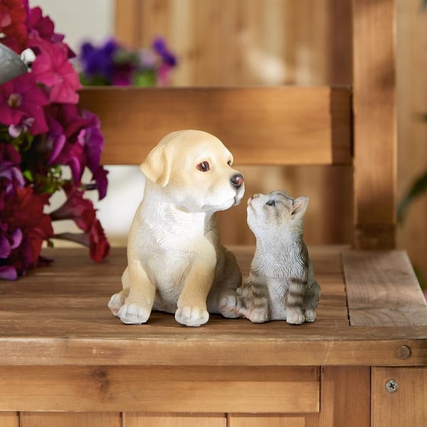 Zingz & Thingz 6.5 in. x 5 in. x 5.5 in. Best Buds Puppy and Kitten Figurine  4505642V - The Home Depot