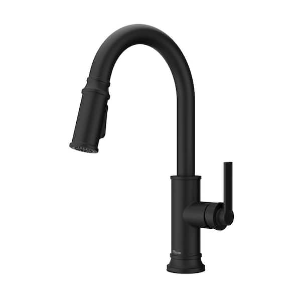 Colfax Single Handle Pull Down Sprayer Kitchen Faucet with 360 Degree Spout Swivel in Matte Black