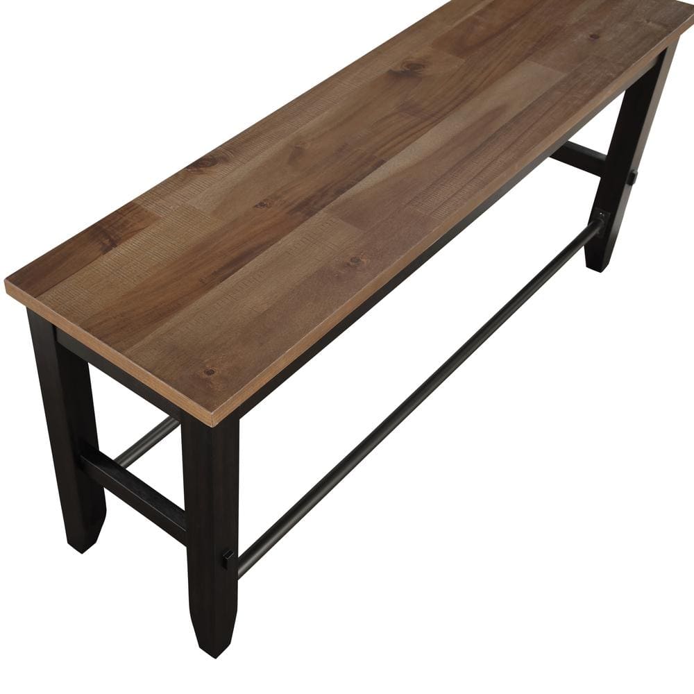Black and Brown 6-Piece Counter Dining Set with Bench