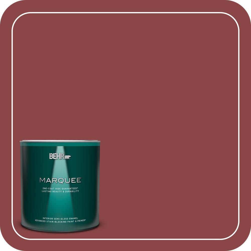 1 qt. #PPU1-10 Forbidden Red Semi-Gloss Enamel Interior Paint & Primer product image for price tracking