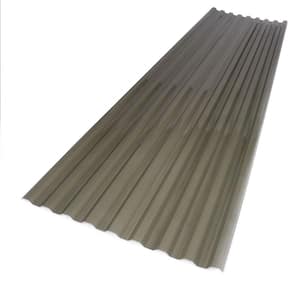 26 in. x 12 ft. Polycarbonate Corrugated Roof Panel in Solar Grey