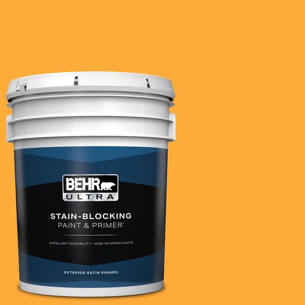 BEHR ULTRA 5 gal. #S-G-310 Peach Butter Satin Enamel Exterior Paint & Primer