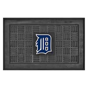 MLB Detroit Tigers Black 19 in. x 30 in. Vinyl Indoor/Outdoor Door Mat