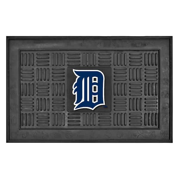 FANMATS MLB Detroit Tigers Black 19 in. x 30 in. Vinyl Indoor/Outdoor Door Mat