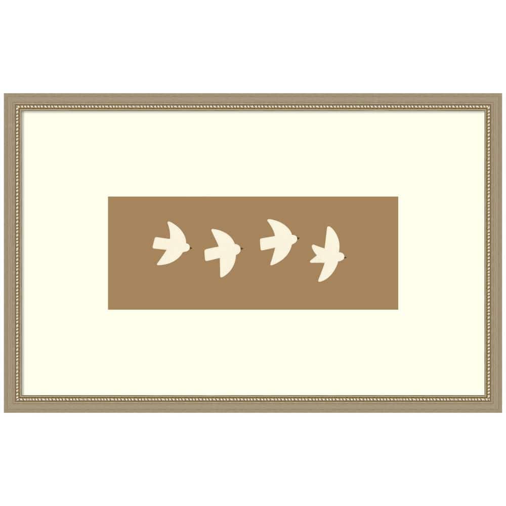 "Belmont ""Minimalist Birds Panel 2 Brown"" by Laura Moss Animals Framed Art Print 22 in. x 34 in." price history on PriceWatchPro