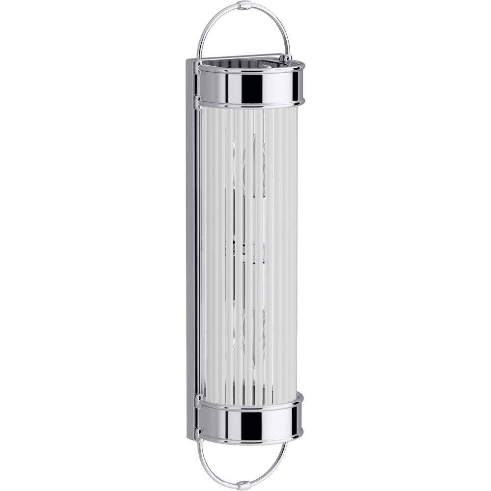 Terret Polished Chrome 21" Outdoor Bath Bar with Clear Glass