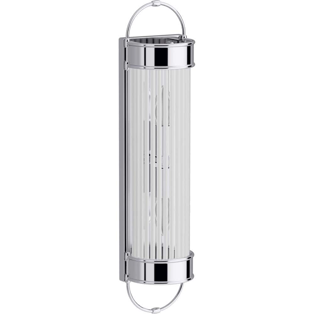 Terret Polished Chrome 21" Outdoor Bath Bar with Clear Glass