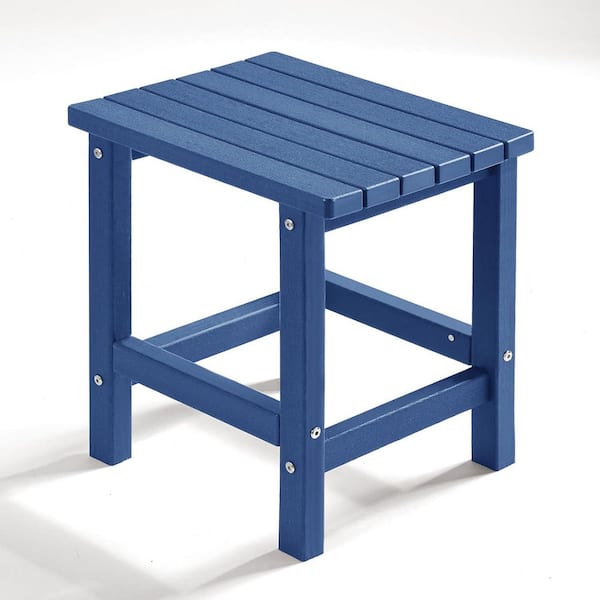 PASAMIC 17 in. Navy Blue Rectangular HDPE Outdoor Side Table