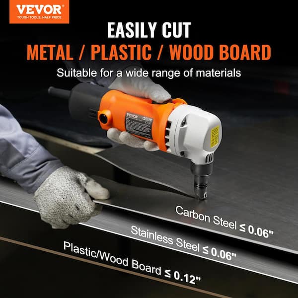 Sheet Metal Nibbler, 550-Watt Powerful 2200 RPM High Speed, 360-Degree Rotation Electric Nibbler Metal Cutter