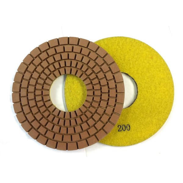 Unbranded Con-Shine 7 in. Dry/Wet Diamond Polishing Pads Grit 200 Grit