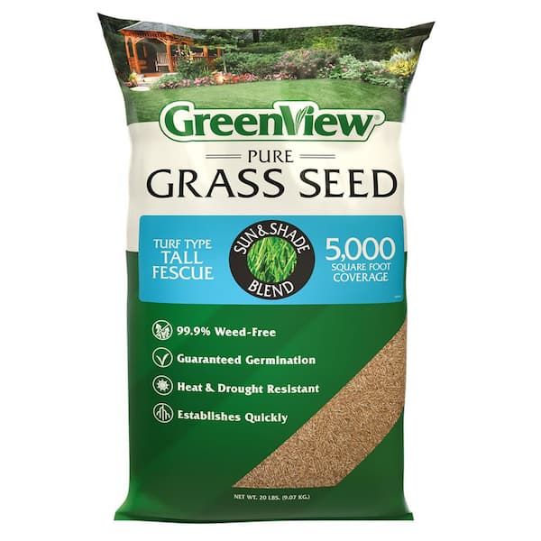 20 lbs. Pure Grass Seed Turf Type Tall Fescue Sun and Shade Blend - Covers up to 5,000 sq. ft.