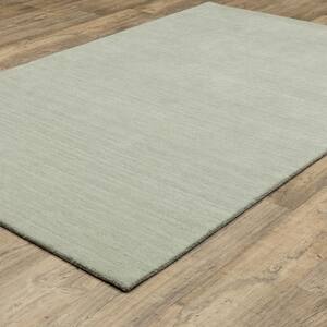 Allaire Silver 6 ft. x 9 ft. Heathered Solid Hand-Crafted 100% Wool Indoor Area Rug