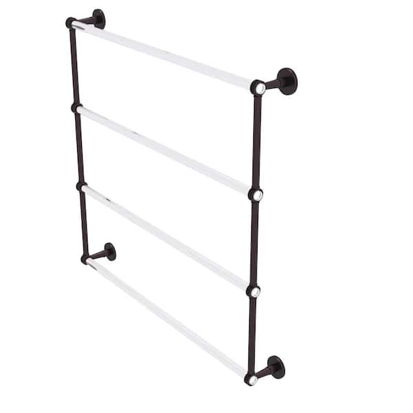 Allied Brass Clearview 36 in. 4-Tier Ladder Towel Bar with Dotted Accents in Antique Bronze