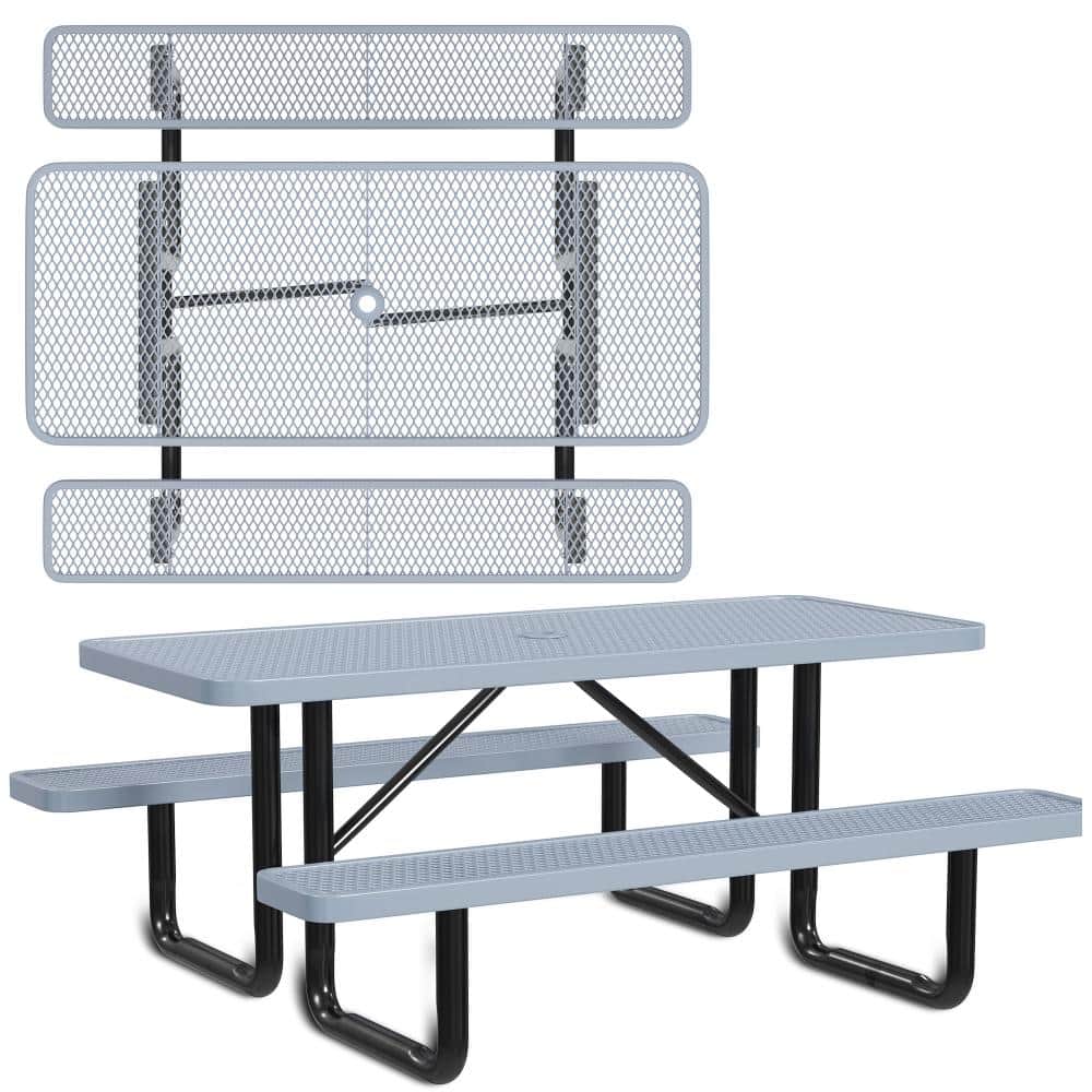 6 ft. Rectangle Portable Outdoor Commercial Metal Picnic Table price history on PriceWatchPro