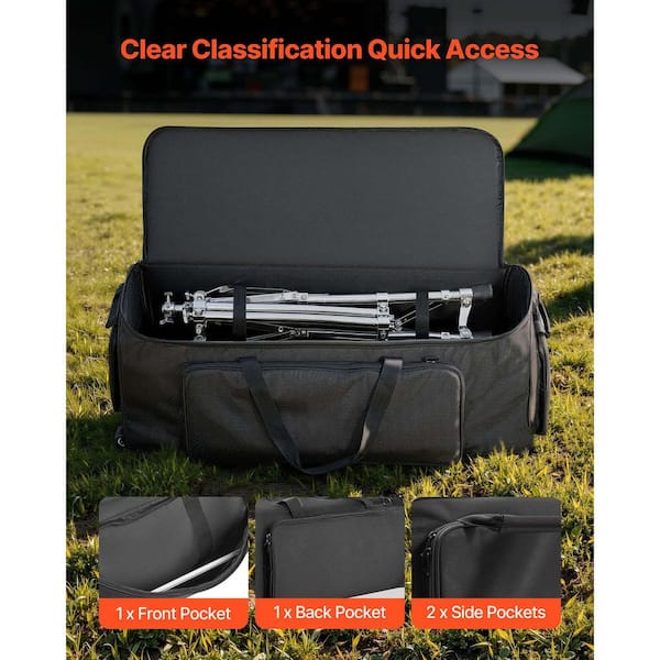 SVOPES Durable Drum Hardware Bag with Wheel, Black. 1680D Material