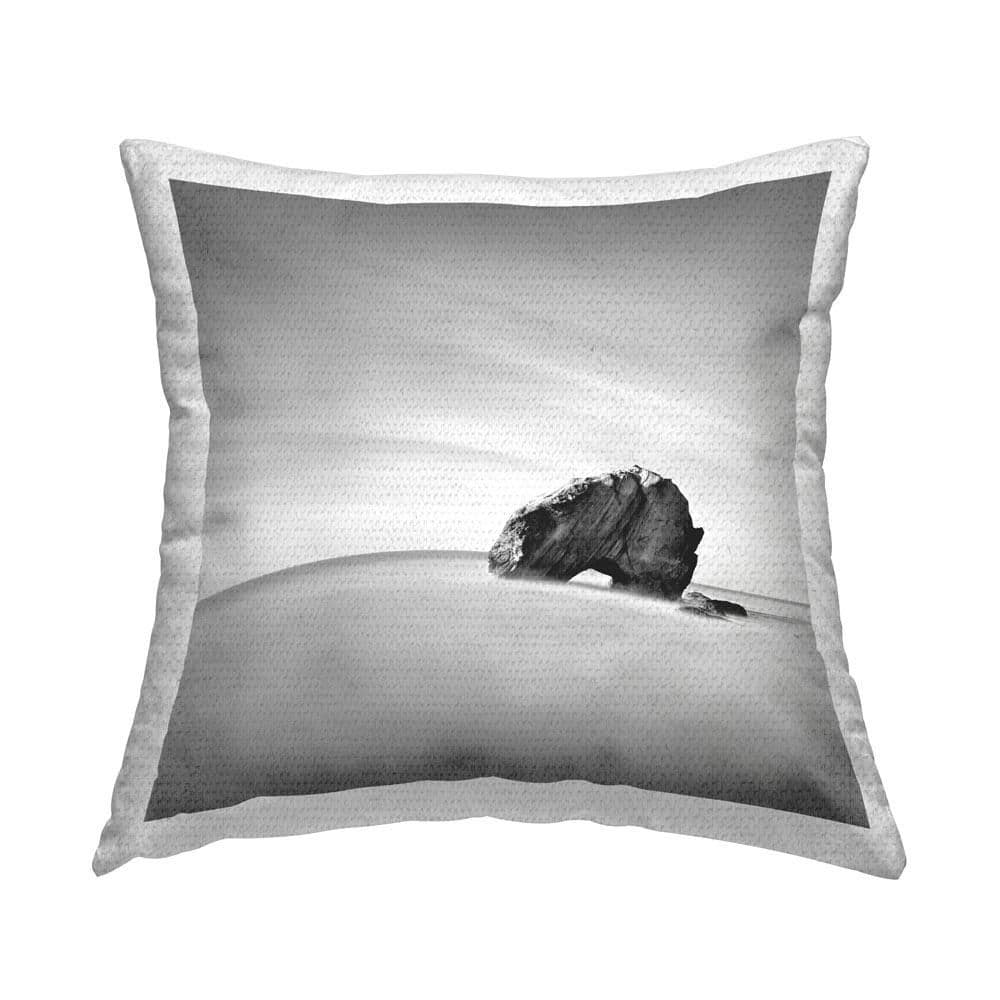 Monochrome Beach Rocks Outdoor Printed Throw Pillow by Praxis Studio price history on PriceWatchPro