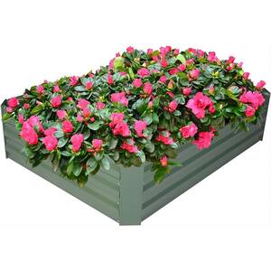 Aoodor 17” Tall 6-in-1 Modular Galvanized Raised Garden Bed – 88.6”L X 27.5”W, 100 Gal Capacity, Silver