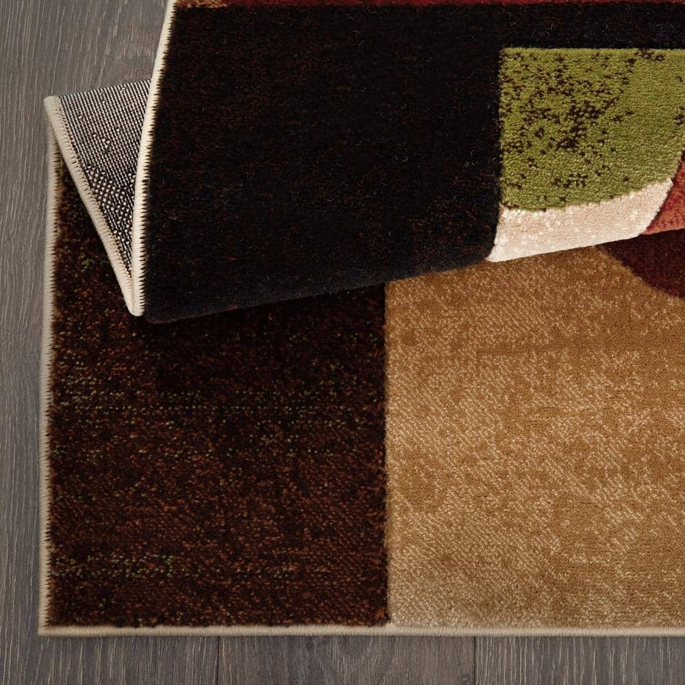Chic Khaki Geometric Tufted Area Rug with Non-Slip Backing