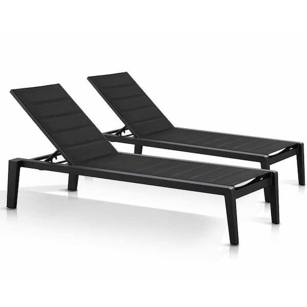 UPLAND Set of 2 Emoti Aluminum Outdoor Chaise Lounge Chair