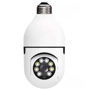 2MP WIFI Light Bulb Security Wireless Camera with Night Vision and Alexa Compatible, (1-Pack)