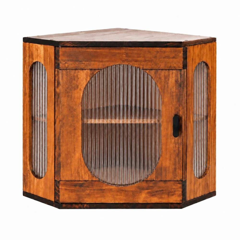 1 Piece Brown Wooden Bread Box for Kitchen Countertop Corner Storage with Acrylic Window and 2 Layer Shelf price history on PriceWatchPro