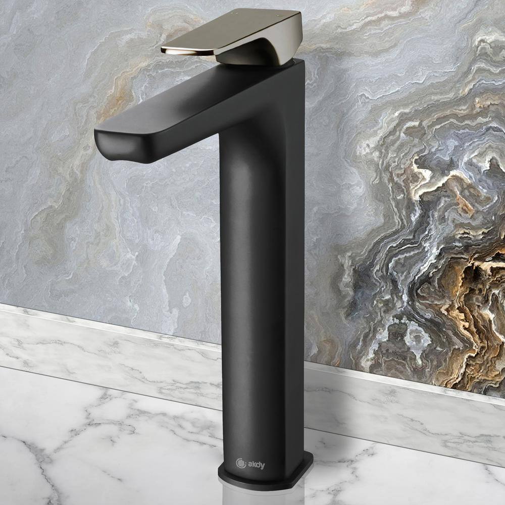 Matte Black High-Arc Brass Bathroom Faucet