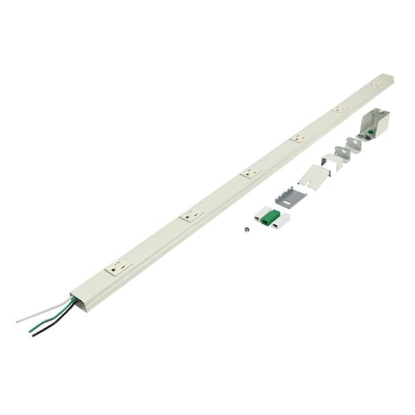 Legrand Wiremold Plugmold 3 ft. 6-Outlet Hardwire Power Strip Kit, Ivory