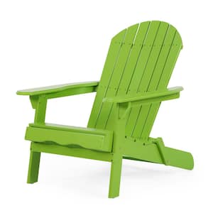 Light Green Outdoor Foldable Reclining Wood Adirondack Chair