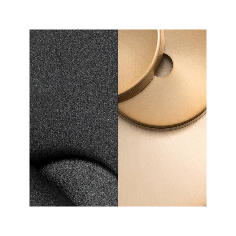 Black and Gold Steel Wall Sconce with White Shades