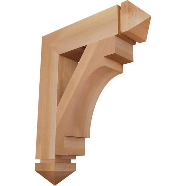 Ekena Millwork 3.5 in. x 22 in. x 18 in. Western Red Cedar Merced Arts and Crafts Smooth Bracket
