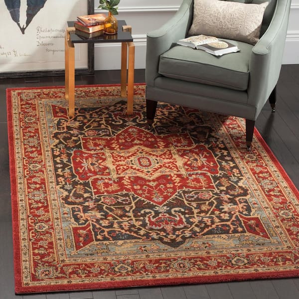 Mahal Red 7 ft. x 9 ft. Border Area Rug