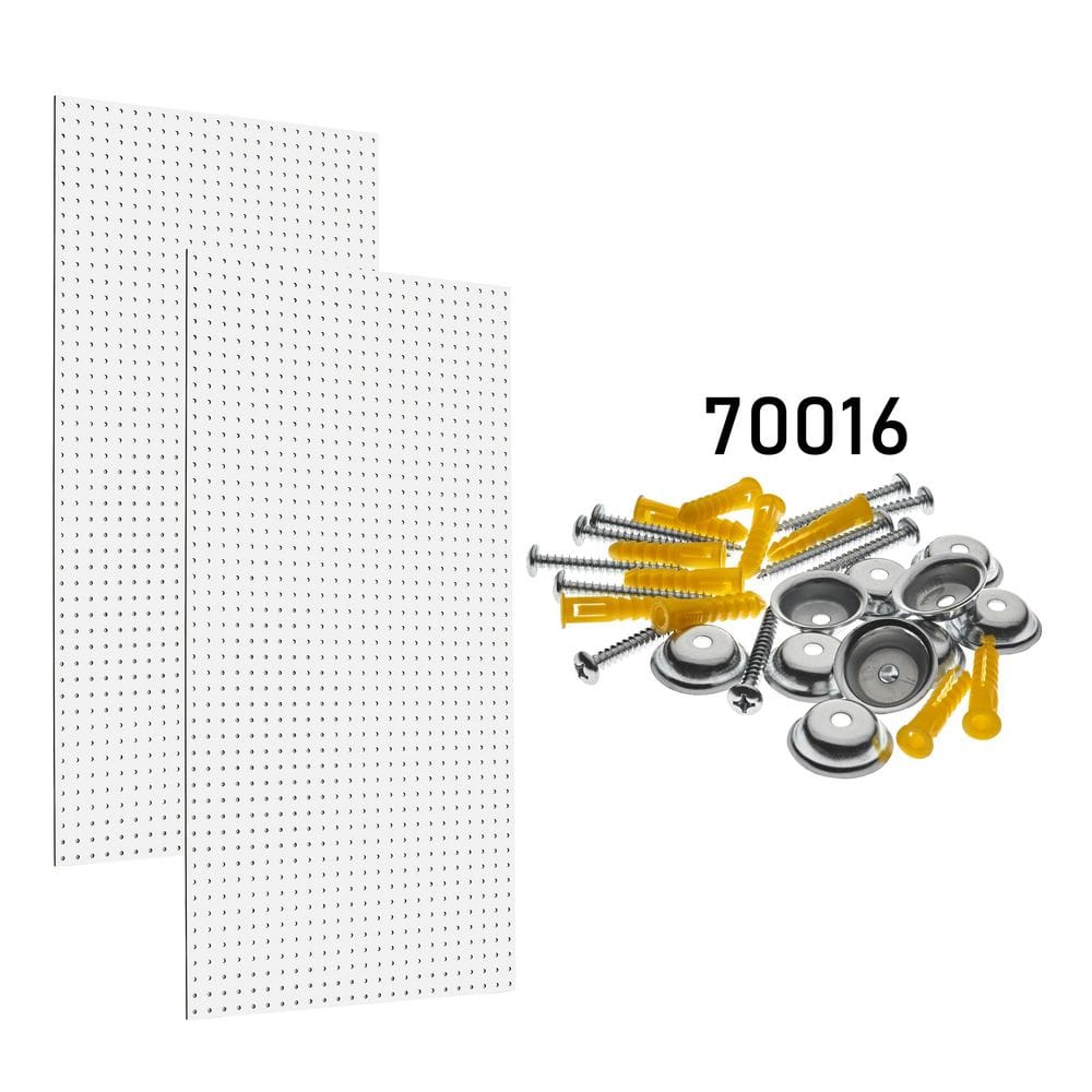 White High-Density Fiberboard Pegboard Set with Mounting Hardware