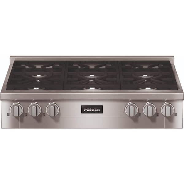 Miele 36 in. Gas Range Cooktop in Stainless Steel with 6-Burners