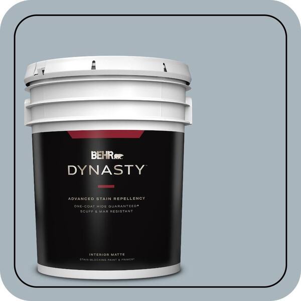 BEHR DYNASTY 5 gal. #MQ5-23 Intercoastal Gray One-Coat Hide Matte Interior Stain-Blocking Paint & Primer