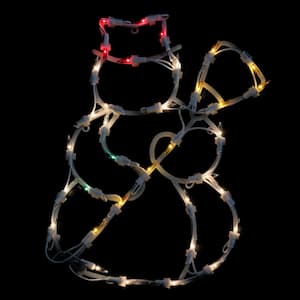 15 in. Lighted Snowman Christmas Window Silhouette Decoration