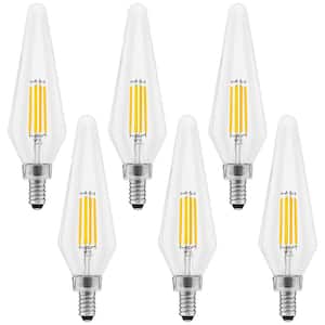 60-Watt Equivalent HX10.5 Glass Dimmable E12 Base Edison LED Light Bulb 4.5-Watt 500 Lumens Wet Rated 2700K (6-Pack)