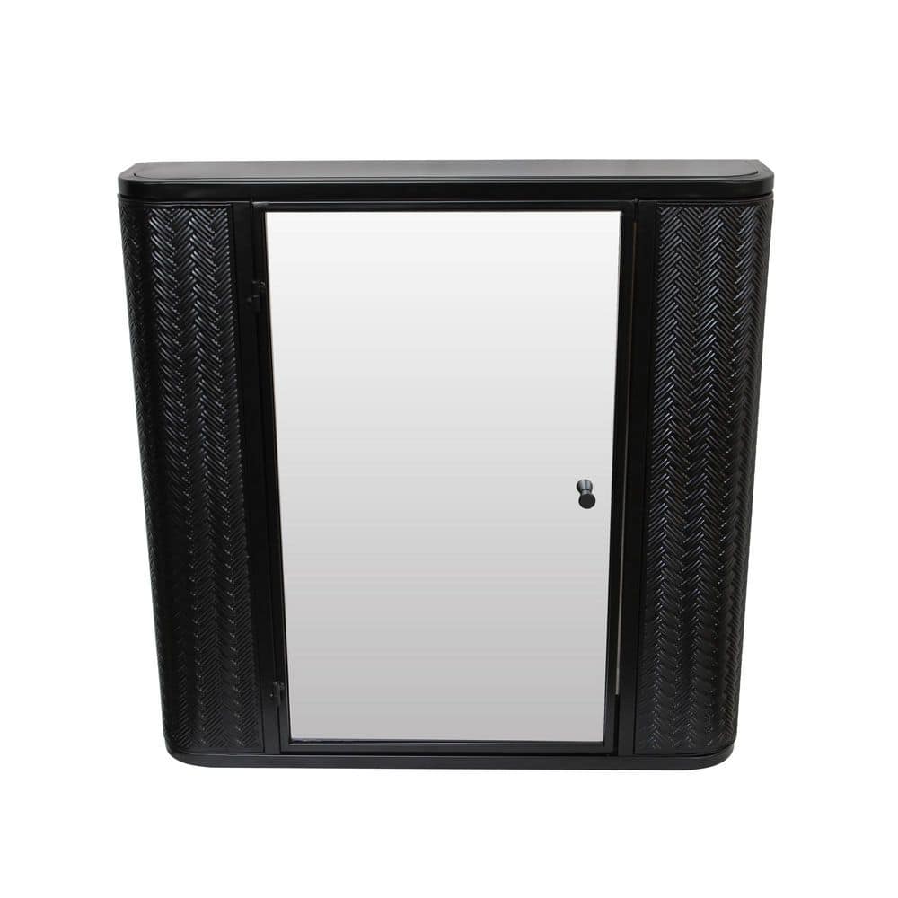 5.11 in. W x 23.62 in. D x 23.62 in. H Bathroom Storage Wall Cabinet in Green with Mirror Doors and Shelves in Black price history on PriceWatchPro