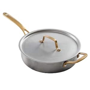Everyday 3.5 qt. Stainless Steel Saute Pan With Brass Handles and Lid